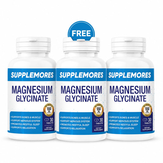 Magnesium Glycinate 550mg (3 Packs) Supplemores