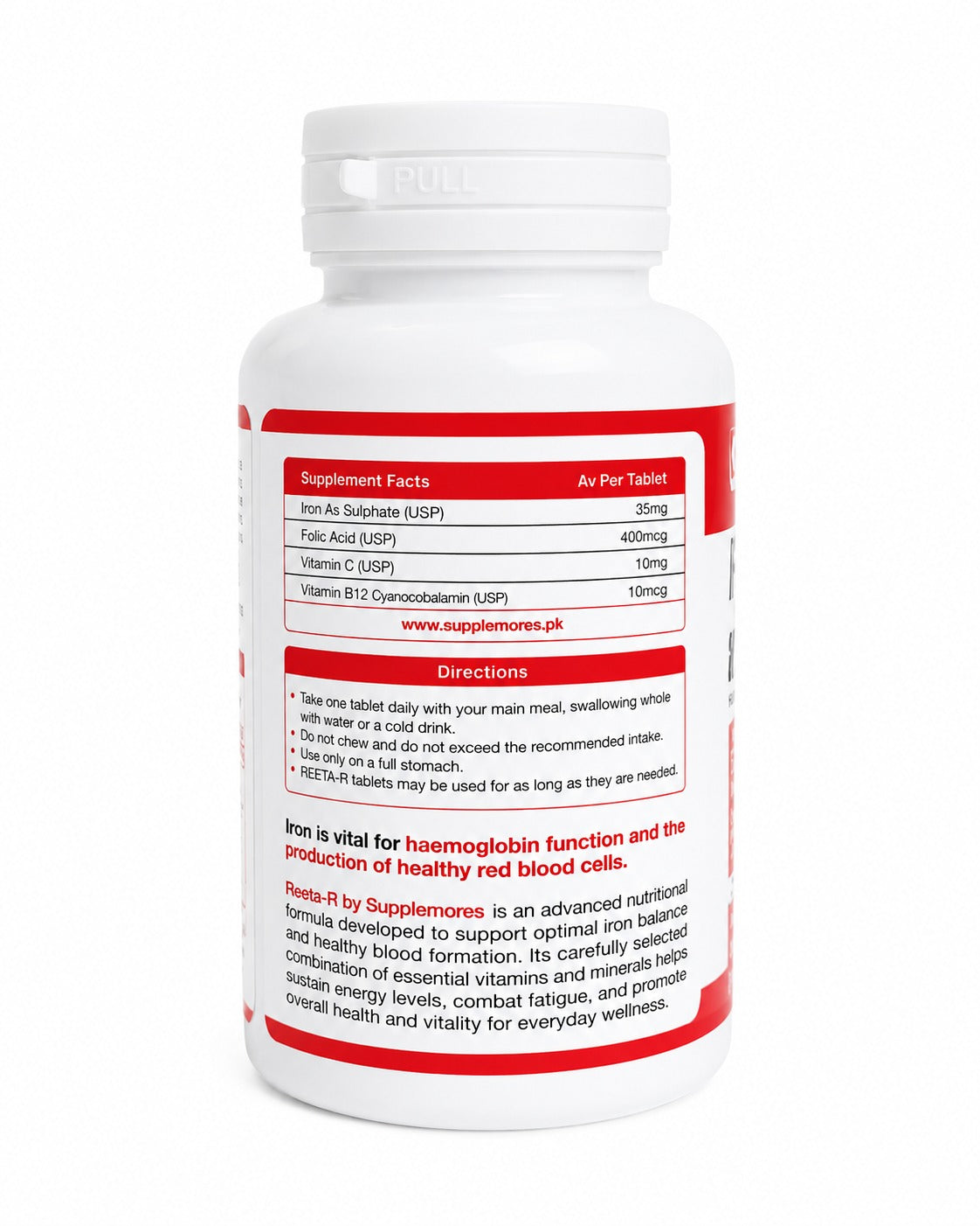 Iron Folic Acid & Vitamin B12 (30 Tablets) Supplemores