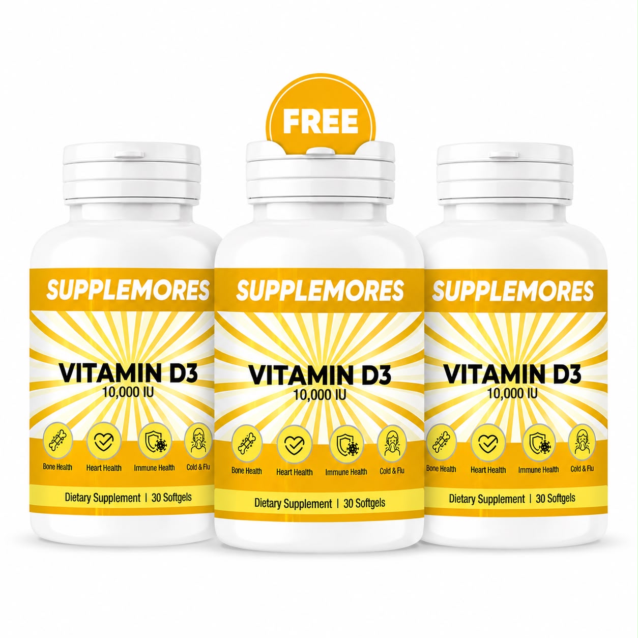 Vitamin D3 10,000 IU (3 Packs) Supplemores