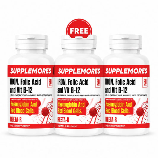 Iron Folic Acid & Vitamin B12 (3 Packs) Supplemores