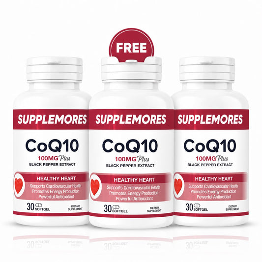 CoQ10 100mg + Black Pepper Extract 5mg (3 Packs) Supplemores