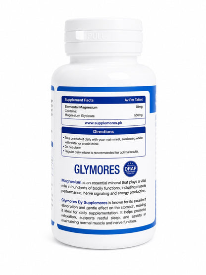 Magnesium Glycinate 550mg (30 Tablets) Supplemores