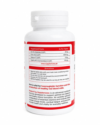 Iron Folic Acid & Vitamin B12 (30 Tablets) Supplemores